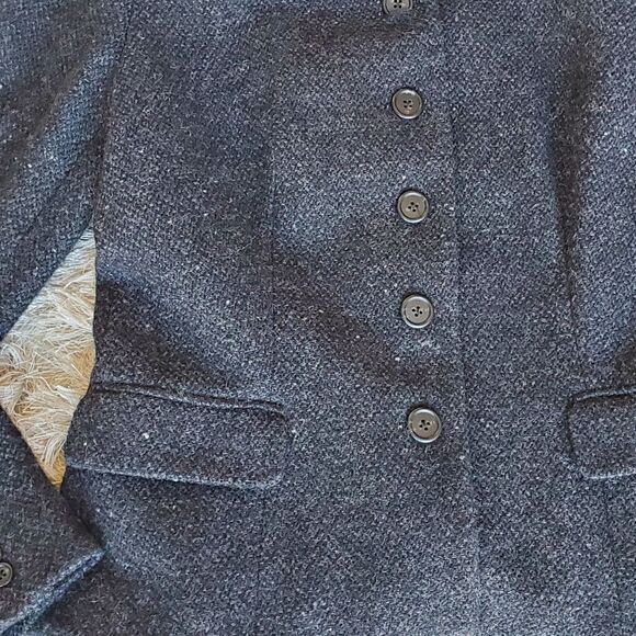 Lauren Ralph  Lauren Blazer Charcoal Gray Size 12  Wool Blend - Picture 4 of 8